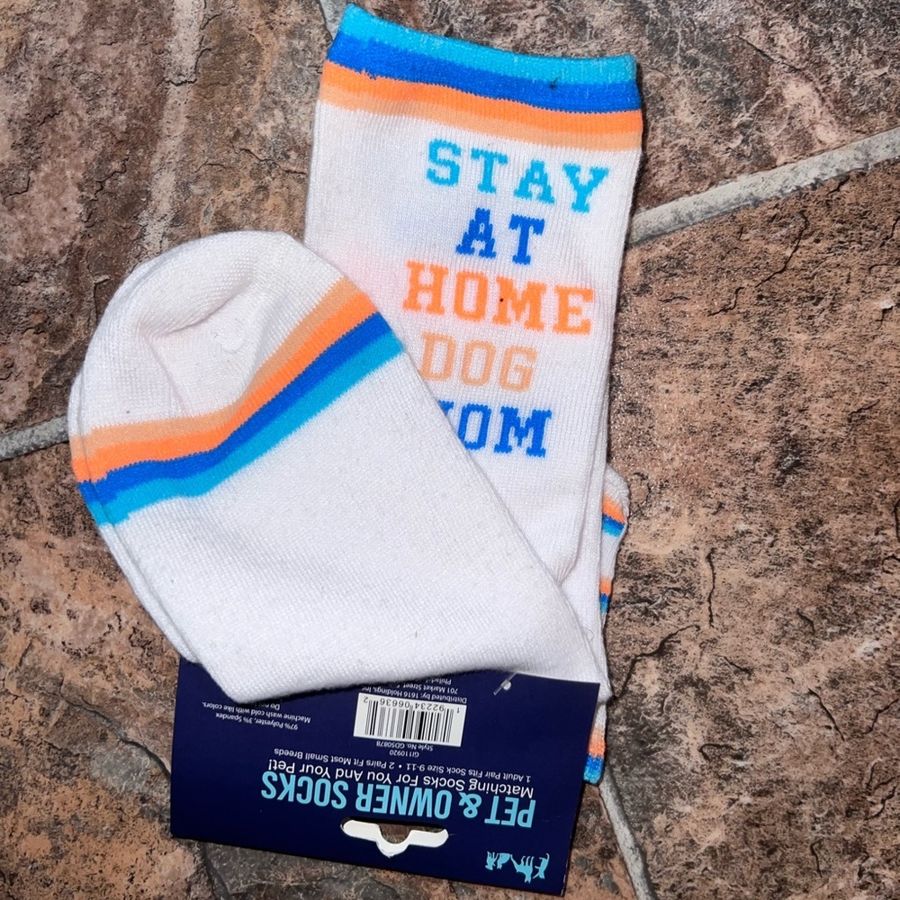 Pet Lover Pet & Owner Matching Socks – “Stay at Home Dog Mom” Print - Picture 3 of 3